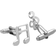 Cufflinks Inc Music Notes Cufflinks - Silver