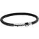 Emporio Armani Braided Leather Bracelet - Silver/Black