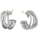 David Yurman The Crossover Huggie Hoop Earrings - Silver/Diamond