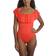 La Blanca Island Goddess Off Shoulder Ruffle One Piece - Paprika