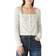 Lucky Brand Pointelle Cardigan Top - White Multi