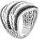 John Hardy Carved Chain Multi Row Ring - Silver/Sapphire