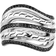 John Hardy Carved Chain Multi Row Ring - Silver/Sapphire