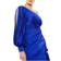 Mac Duggal One-Shoulder Long Sleeve Satin Column Gown - Sapphire