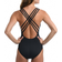 La Blanca Island Goddess Multi-Strap Cross-Back One Piece Swimsuit - Black