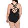 La Blanca Island Goddess Multi-Strap Cross-Back One Piece Swimsuit - Black