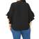 Vince Camuto Ruffle Sleeve Henley Blouse Plus Size - Black