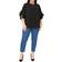 Vince Camuto Ruffle Sleeve Henley Blouse Plus Size - Black