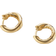 David Yurman Crossover Hoop Earrings - Gold/Diamonds