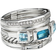 Stax Wide Ring - Silver/Topaz/Diamonds