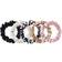 Slip Midi Scrunchies 5 Pack in Black Caramel White Pink & Navy Stripe