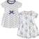 Touched By Nature Girl's Elephants & Quatrefoils Organic Dress 2-pack - Blue\Grey