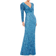 Mac Duggal Sequin Faux Wrap Gown - French Blue