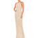 Mac Duggal Bugle Bead Halter Body-Con Gown - Nude Silver