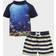 Little Me Coral Reef Rashguard and Swim Trunk Set - Blue