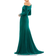 Mac Duggal Off-The-Shoulder Jersey Gown - Emerald Green