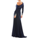 Mac Duggal Off-The-Shoulder Jersey Gown - Midnight