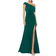 Mac Duggal Ruched One-Shoulder Trumpet Gown - Emerald