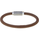 Lynx Ion-Plated & Silicone Bracelet - Silver/Brown