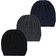 Hudson Knitted Caps 3-pack - Black Blue (10152076)