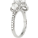 Charles & Colvard Three Stone Halo Ring - White Gold/Moissanite/Diamonds