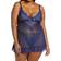 OH LÀ LÀ CHÉRI Valentine Soft Cup Babydoll Chemise & G-String Thong - Estate Blue