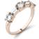 Charles & Colvard Moissanite Round and Baguette Stackable Ring - Rose Gold/Diamonds