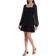 1.State Smock Bodice Ruffle Hem Long Sleeve Minidress - Rich Black