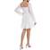 1.State Smock Bodice Ruffle Hem Long Sleeve Minidress - Soft Ecru