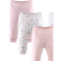 The Peanutshell Baby Girl Flower Cuffed Pants 5-Pack - Pink & White (7314PAN5W)