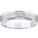 Pompeii3 Solitaire Brushed Diamond Wedding Ring - Silver/Diamonds