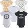 The Peanutshell Baby Boy or Baby Girl Short Sleeve Bodysuits 5 Pack - Safari Animals