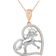 1928 Jewelry Horse Pendant Necklace - Rose Gold/Silver/Diamonds