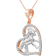 1928 Jewelry Horse Pendant Necklace - Rose Gold/Silver/Diamonds