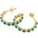 Adornia Bezeled Turquoisette Hoop Earrings - Gold/Turquoise