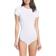 Yummie Short Sleeve Shaping Thong Bodysuit - White