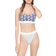 Calvin Klein One Cotton Unlined Bralette - Logo Step Print Seashore Blue