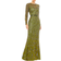 Mac Duggal Beaded Long Sleeve Evening Gown - Olive