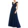 Mac Duggal Floral Applique A-Line Evening Gown - Midnight