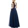 Mac Duggal Floral Applique A-Line Evening Gown - Midnight