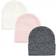 Hudson Baby Knit Cuffed Beanie 3-Pack - Pink White (10115127)