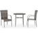 vidaXL Dining 3 Piece Outdoor Table and Chair Set Poly Rattan Grigio Set da pranzo per patio, 1 Tavolo incluso 2 Sedie