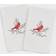 Linum Home Textiles Christmas Cardinal Guest Towel White (40.64x76.2cm)