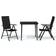 vidaXL 3 pcs Dining Set Para Black Garden Juego de comedor de patio, 1 Mesa incl. 2 Sillas