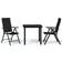 vidaXL 3 pcs Dining Set Para Black Garden Juego de comedor de patio, 1 Mesa incl. 2 Sillas