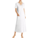 Hanro Moments Short Sleeve Long Gown - White