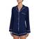 Eberjey Gisele Long Sleeve & Shortie Short PJ Set - Navy/Ivory