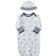 Little Me Me Puppy Toile Gown & Hat - Medieval Blue/White