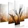 Arkiio Floral Quartet Wide Golden Framed Art 100x50cm