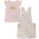 Calvin Klein Baby Girl's Logo T-shirt & Printed Denim Shortall Set 2-piece - Rose